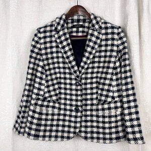 Talbots 20WP rainbow speckle houndstooth tweed blazer wool blend jacket confetti